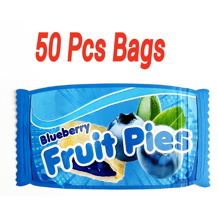 50 Pack Blueberry Fruit Pies Mylar Bags – Smell Proof Resealable Ziplock Food Storage Packaging 3.5g Foil Bags