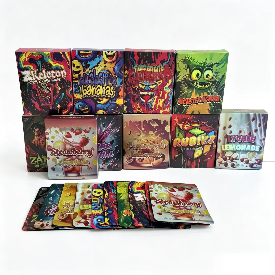 3.5g Fruit Flavor Mylar Bags and Boxes Set | 10 Pack Custom KitMylar Bags