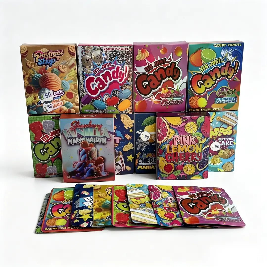 Pastry and Candy 3.5g Empty Mylar Bags and Boxes | 10 Pack KitMylar Bags