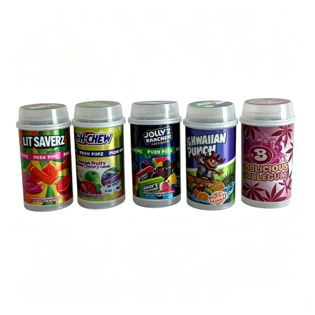 3.5G Push Pop Jars - 10-Pack Novelty Cartoon Series Vol. 3Mylar Bags