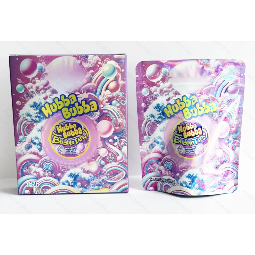 3.5g Mylar Bags Bubble Candy Design Smell Proof Foil Ziplock Pouches with Boxes Packaging Set 10 Pack