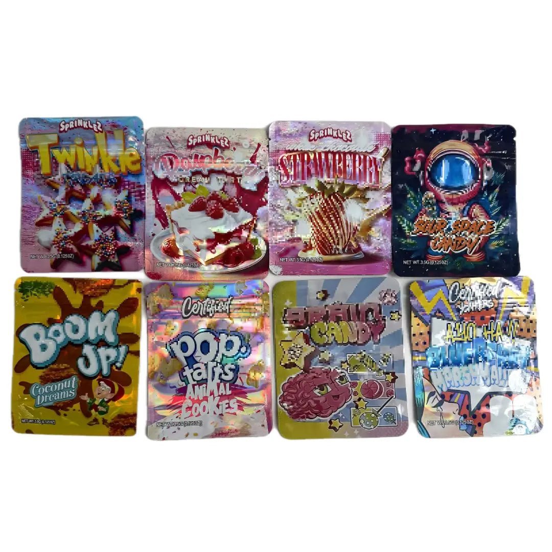 3.5g mylar bags sweet dessert style smell proof pouches