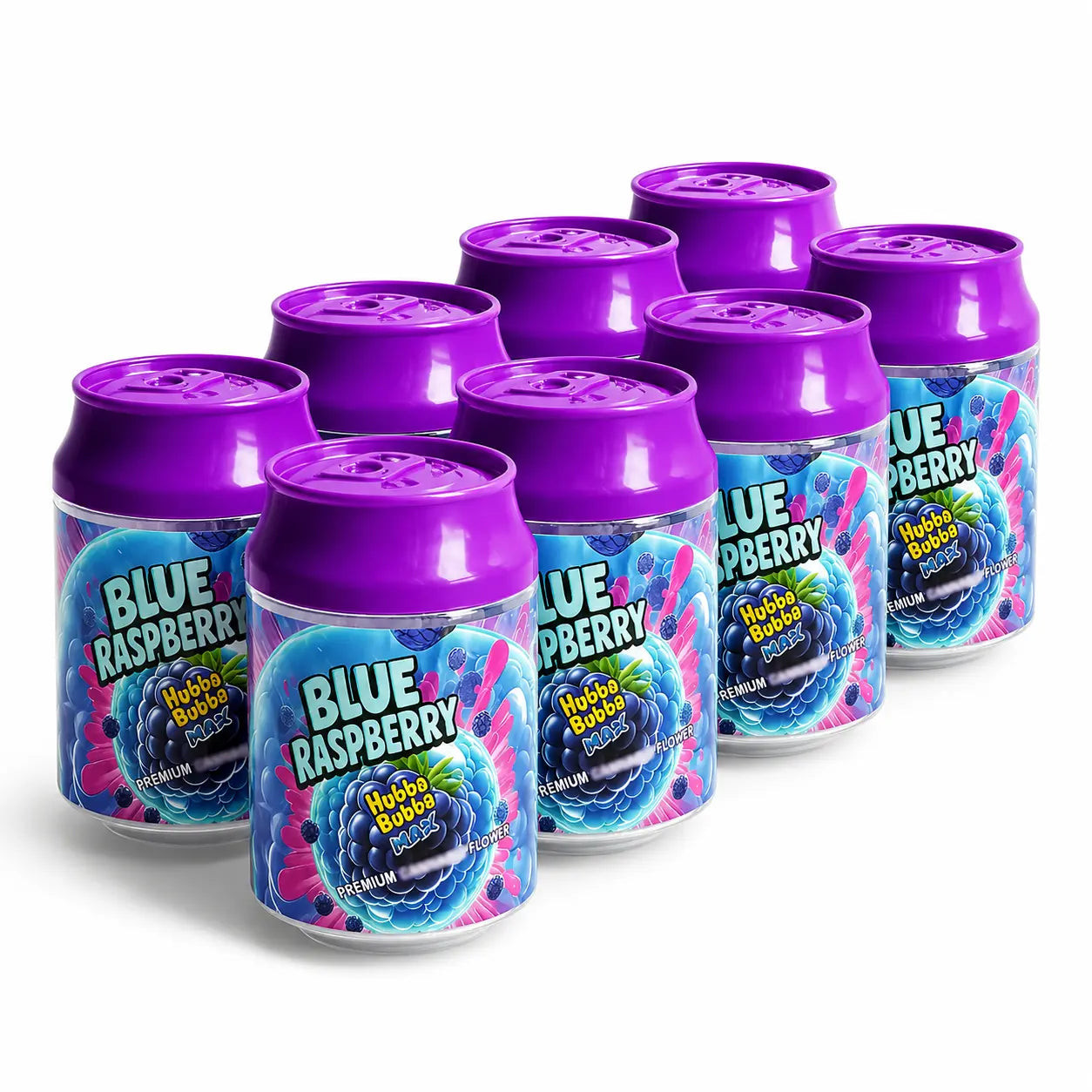 Blue Raspberry Soda Can Mylar Bags 3.5g – Smell Proof Resealable Pouches 6 Pack