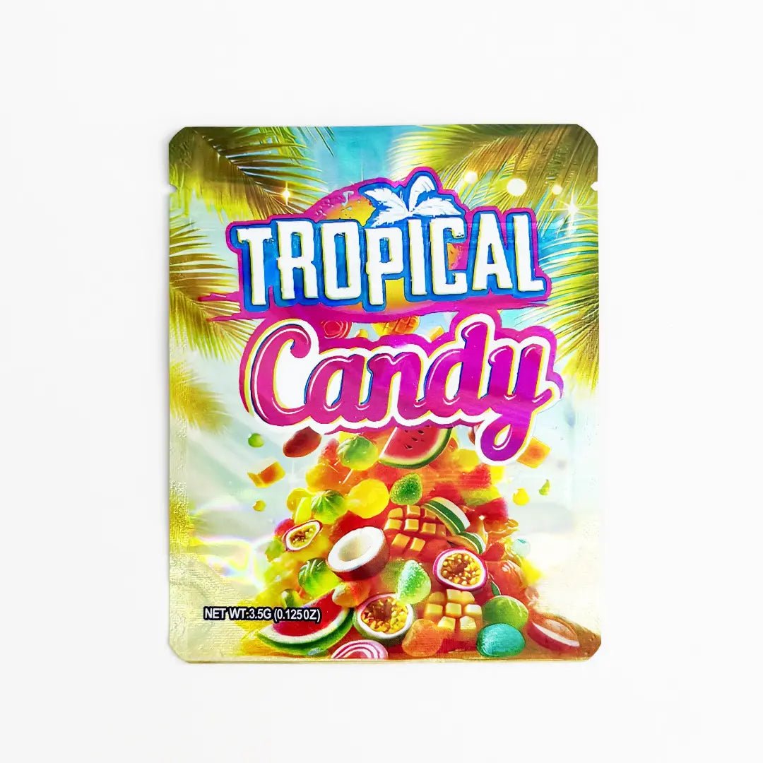 Tropical Candy Fruit 3.5g Mylar Bags 10pcs Smell Proof Pouches