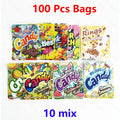 100 Pcs Mylar Bags Mix Candy Packaging Resealable Zip Lock Storage Pouches 3.5gMylar Bags