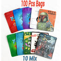 100 Pack 3.5g Mylar Bags 10 Graphic and Sci-Fi Designs Ziplock Pouches