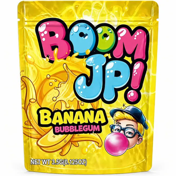 50 Pack 3.5g Mylar Bags – Banana Bubblegum Smell Proof Ziplock PouchesMylar Bags