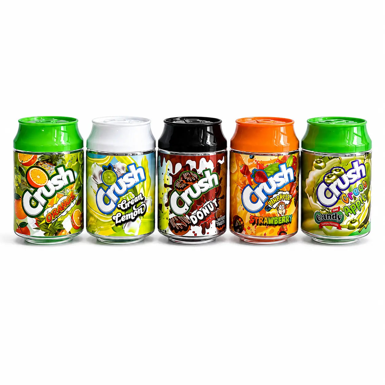 10 Pcs 100ml Soda Can PET Jars | 5 Mixed Candy Designs Reusable Storage Containers with Screw Lids