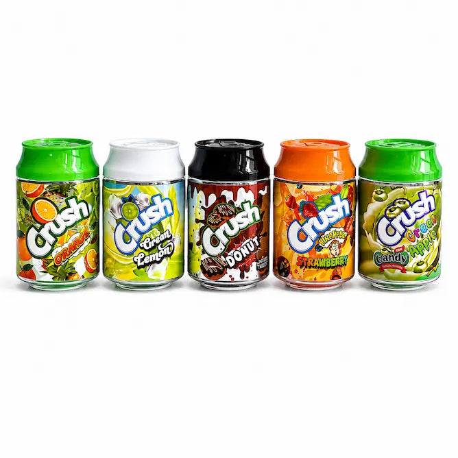 10 Pcs 100ml Soda Can PET Jars | 5 Mixed Candy Designs Reusable Storage Containers with Screw Lids