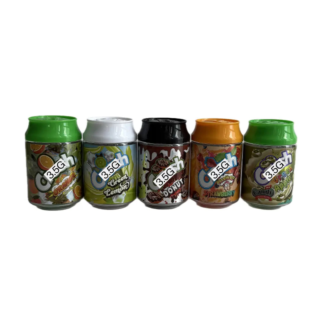 10 Pack 100ml Soda Can Jars | Custom Candy Style PET Containers | Airtight Screw Lid | Reusable Food Storage Bottles