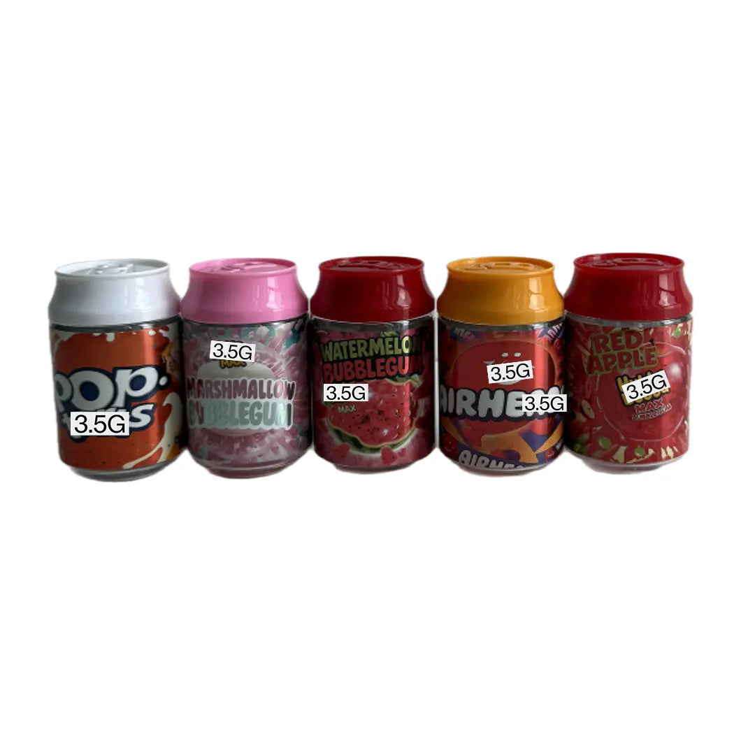 10 Pack 100ml Soda Can Jars Candy Style | Mini PET Containers with Screw Lid | Airtight Reusable Food Storage Bottles for Gummies & Snacks