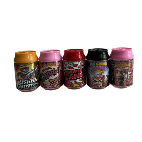 10 Pack 100ml Soda Can Jars Dessert Candy Style | Mini PET Containers with Screw Lid | Airtight Reusable Food Storage Bottles - MylarPac Shop