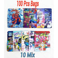 100 Pack 3.5g Mylar Bags 10 Street Art Designs Ziplock Pouches