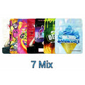 100 Pack 3.5g Mylar Bags 7 Premium Mixed Designs Ziplock Pouches