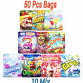 50 pack 3.5g mylar bags smell proof ziplock pouches mixed candy style packaging bags