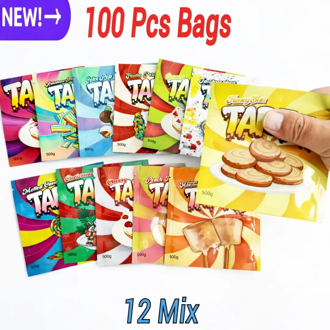 3.5g mylar bags 12 mixed designs smell proof pouches