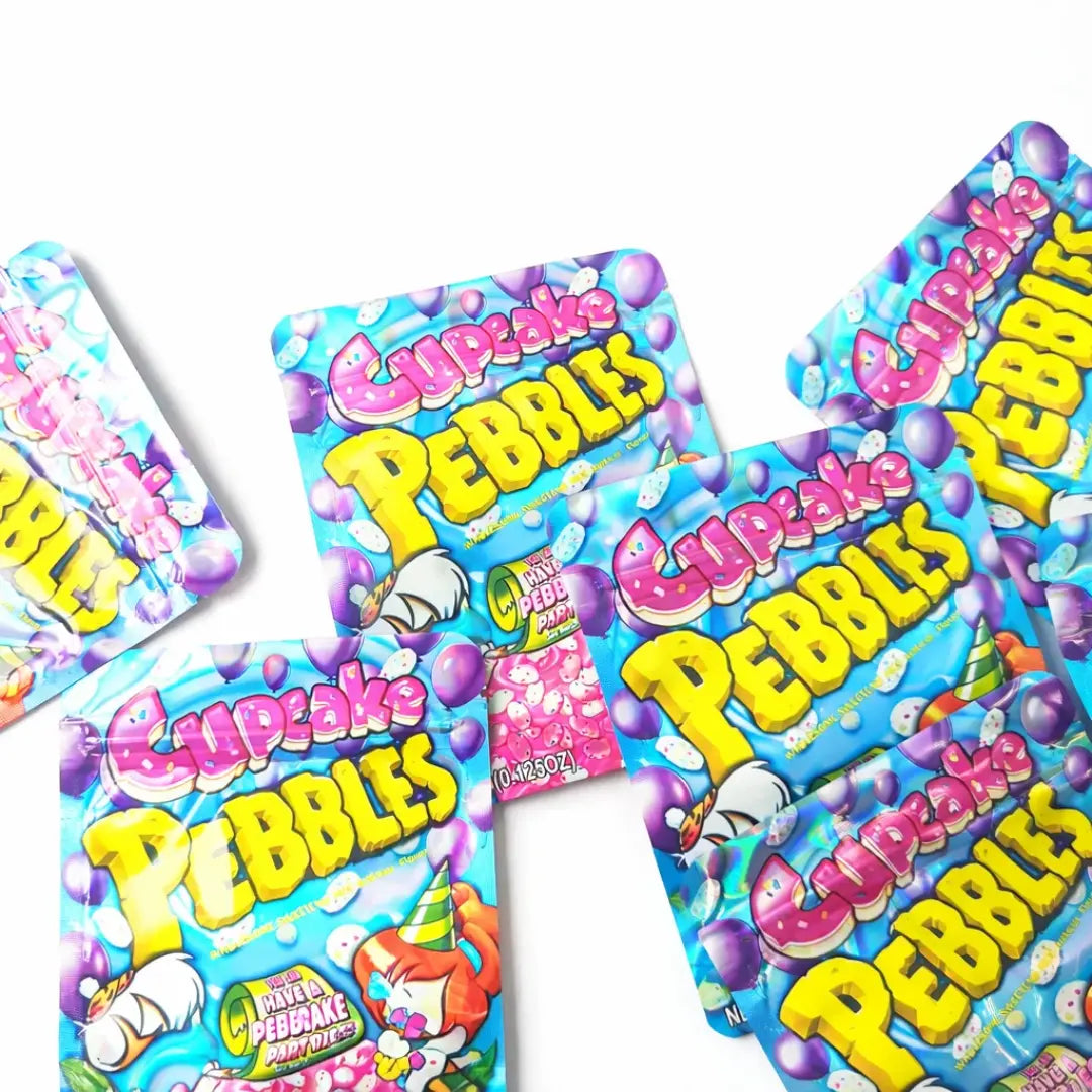 50 Pack 3.5g Candy Style Mylar Bags – Smell Proof Resealable Ziplock Foil Pouches, Mixed Cartoon Design Packaging