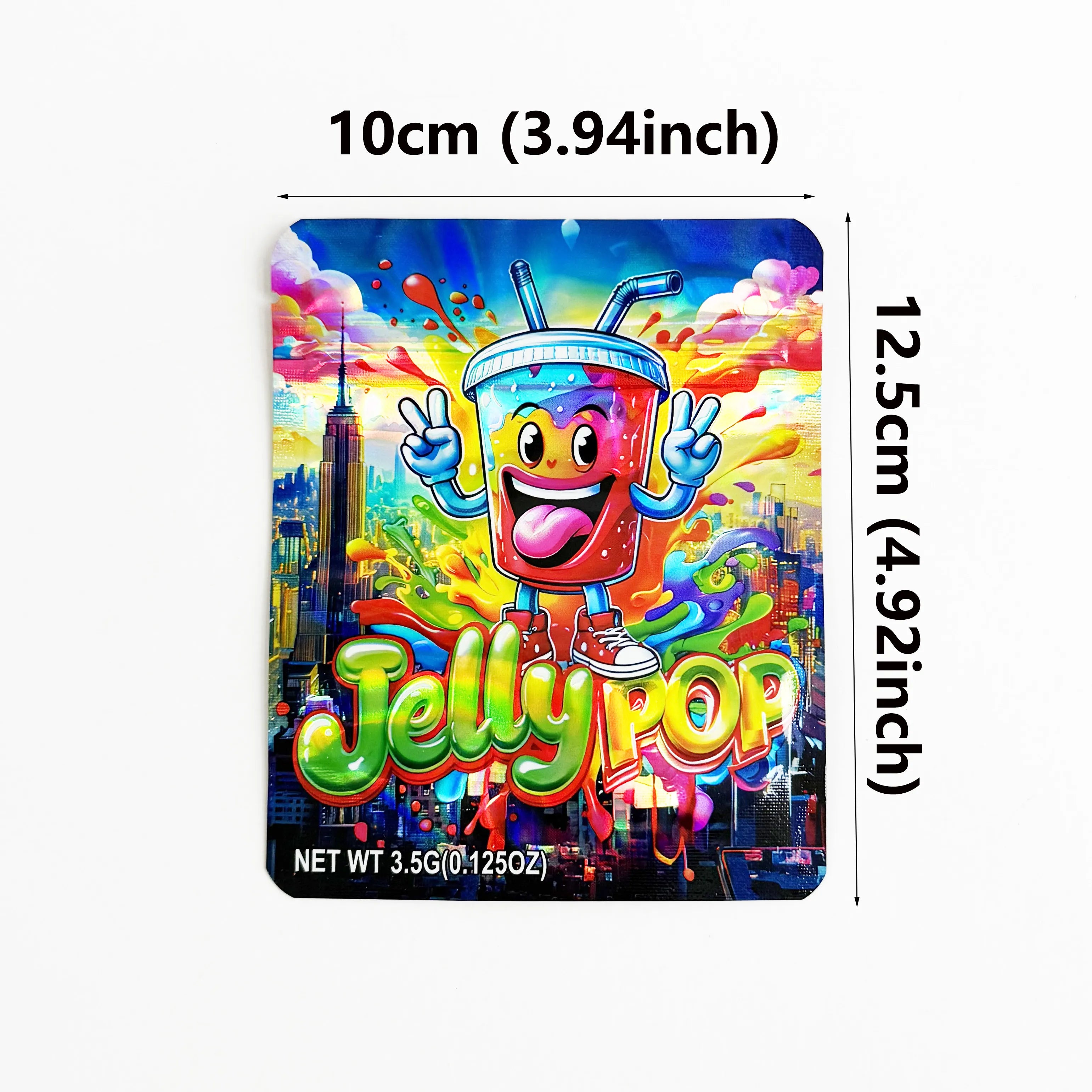 10 Sets Jelly Pop Mylar Bag & Box Combo | 3.5g Smell Proof Ziplock Packaging Set | Colorful Candy Style Packaging