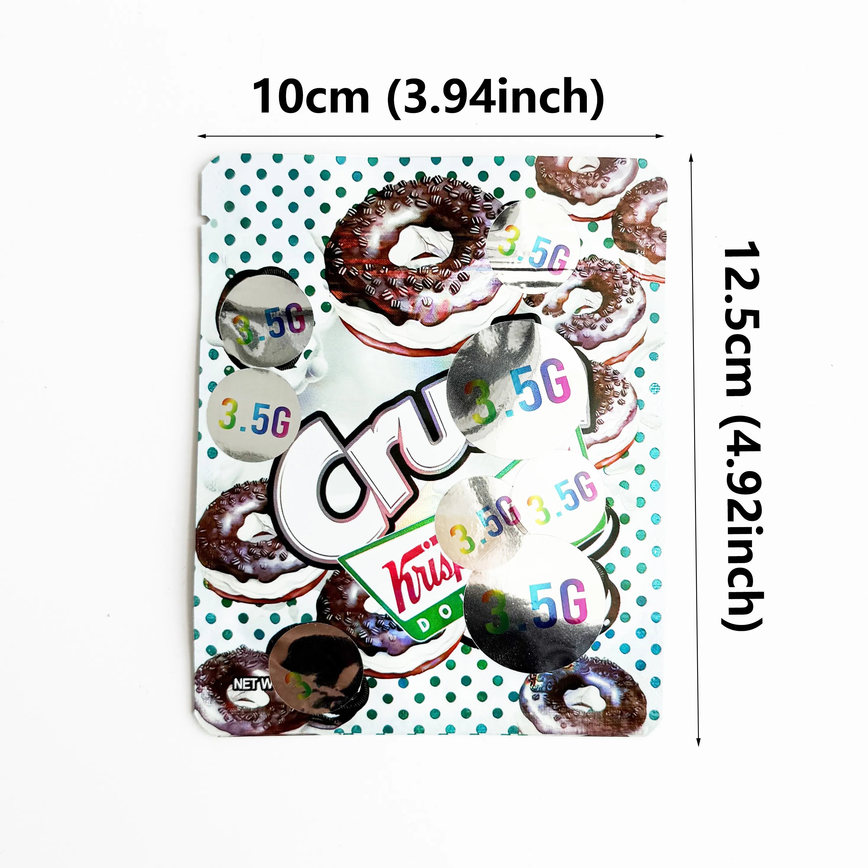 Chocolate Cookie Donut Mylar Bags Front and Back View
