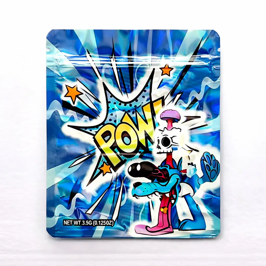 10pcs 3.5g Comic POW Mylar Bags Smell Proof Ziplock PouchesMylar Bags