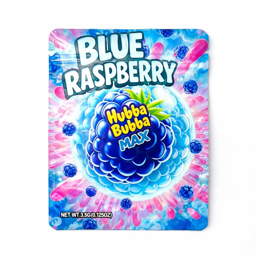 Blue Raspberry 3.5g Mylar Bags 10pcs Smell Proof Resealable Pouches