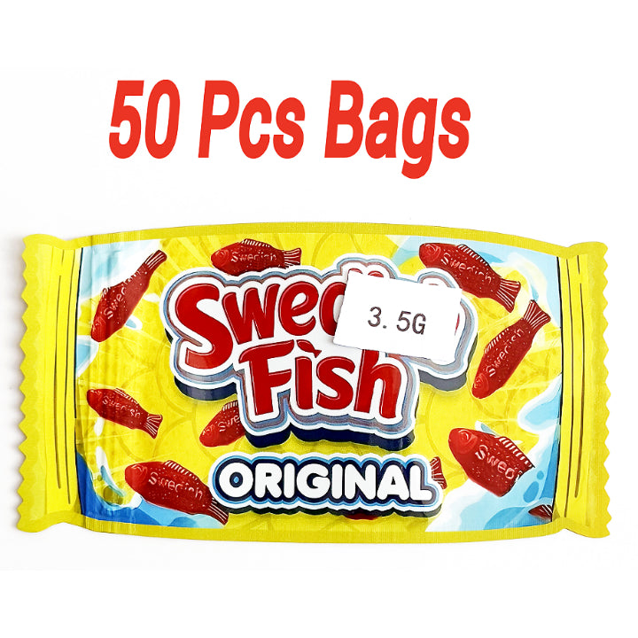 3.5g mylar bags 50 pack fish candy design smell proof ziplock bags