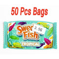 3.5g mylar bags 50 pack tropical fish design smell proof ziplock bags