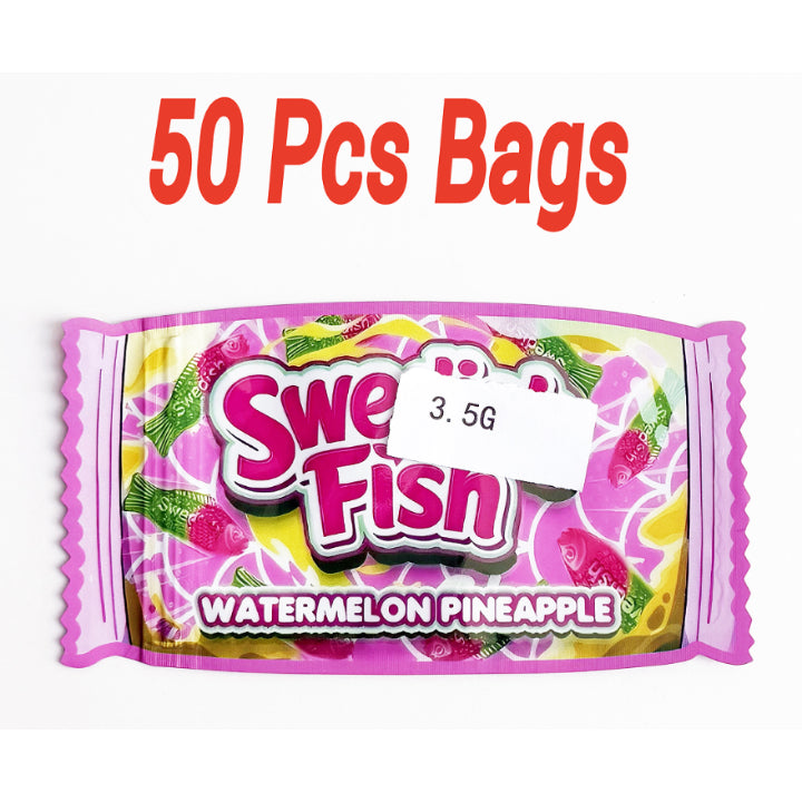 3.5g mylar bags 50 pack watermelon pineapple design smell proof ziplock bags