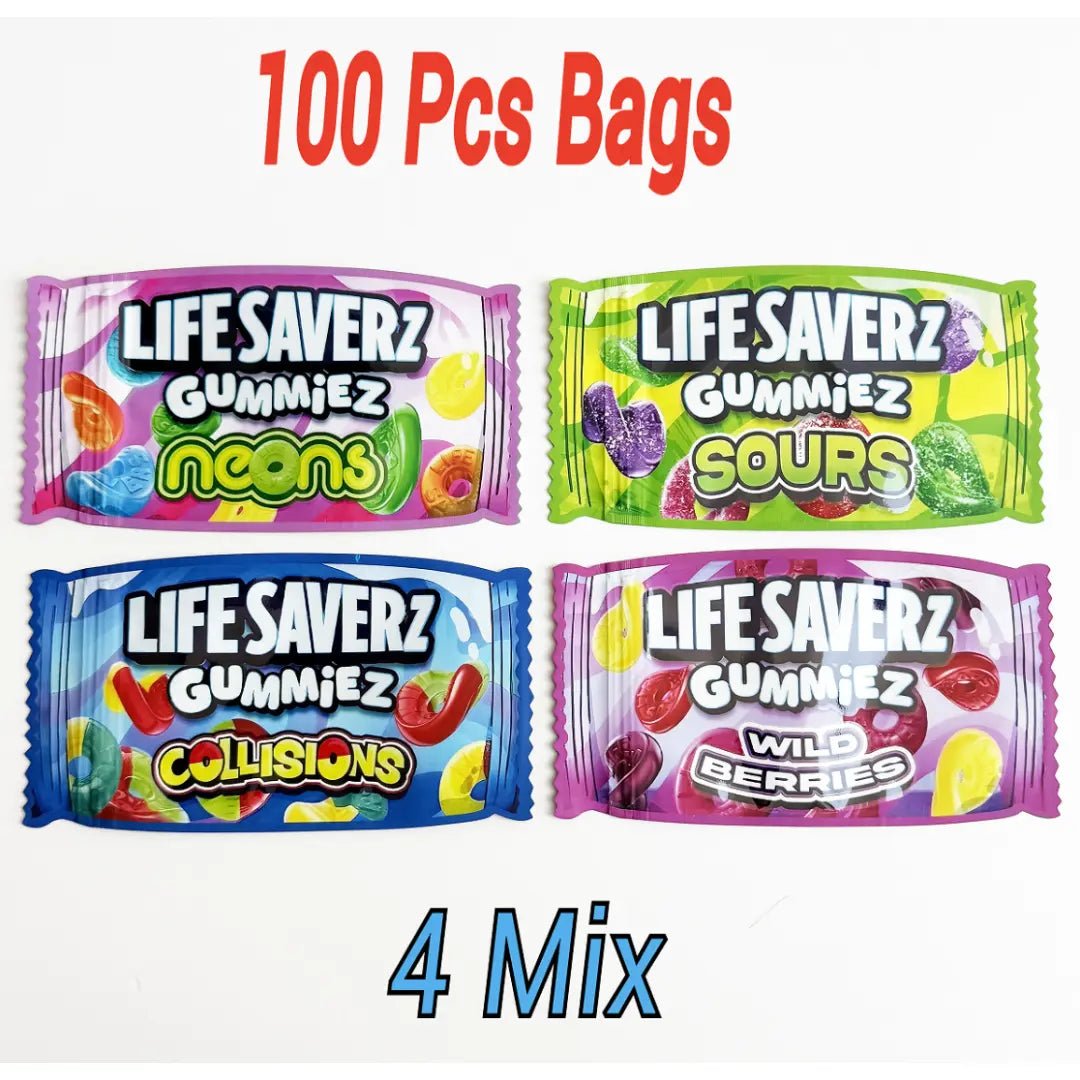 3.5g mylar bags 4 mixed candy designs smell proof ziplock bags