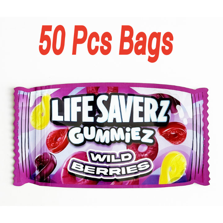 3.5g mylar bags 50 pack wild berry design smell proof ziplock bags