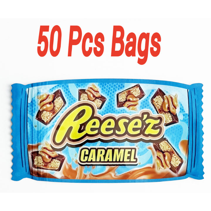 3.5g mylar bags caramel chocolate candy style smell proof ziplock bags