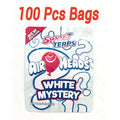 3.5g mylar bags white mystery candy style smell proof ziplock bags