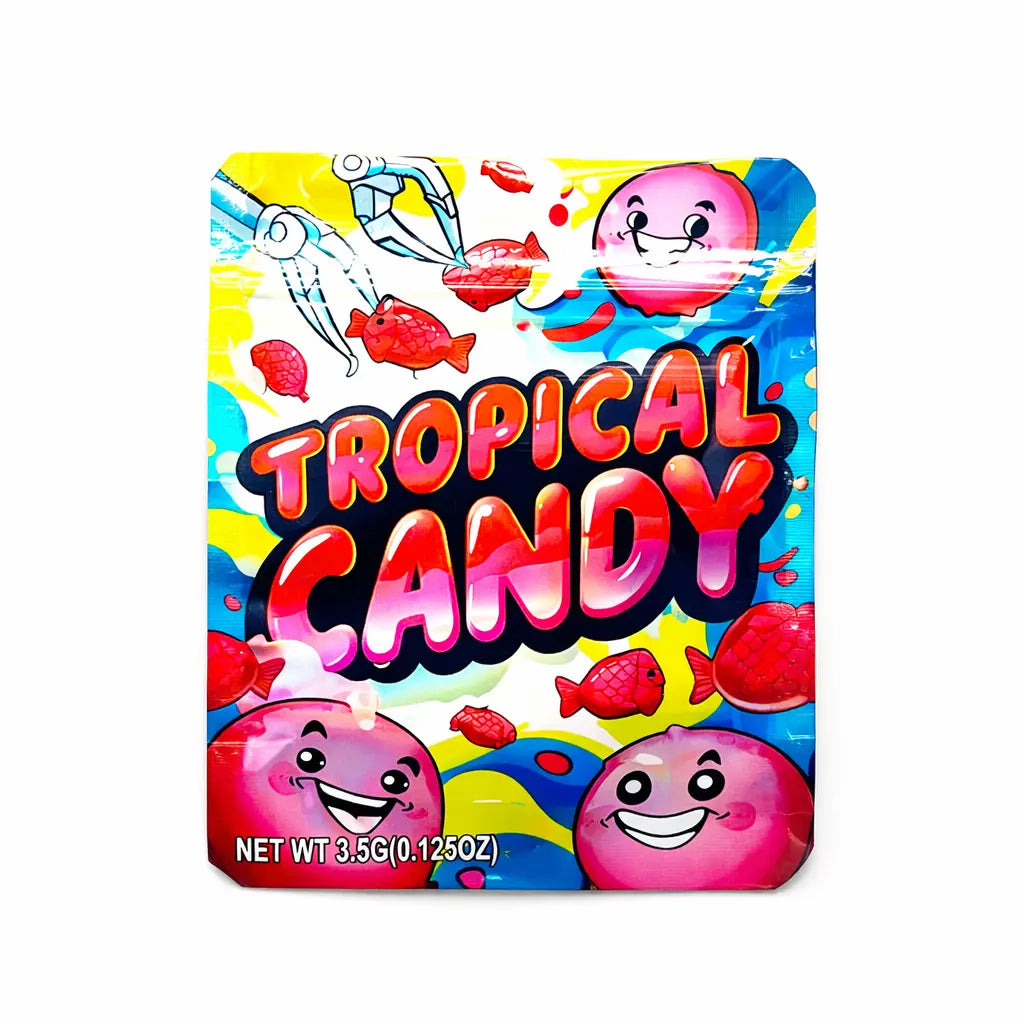 Tropical Candy 3.5g Mylar Bags with Resealable Ziplock