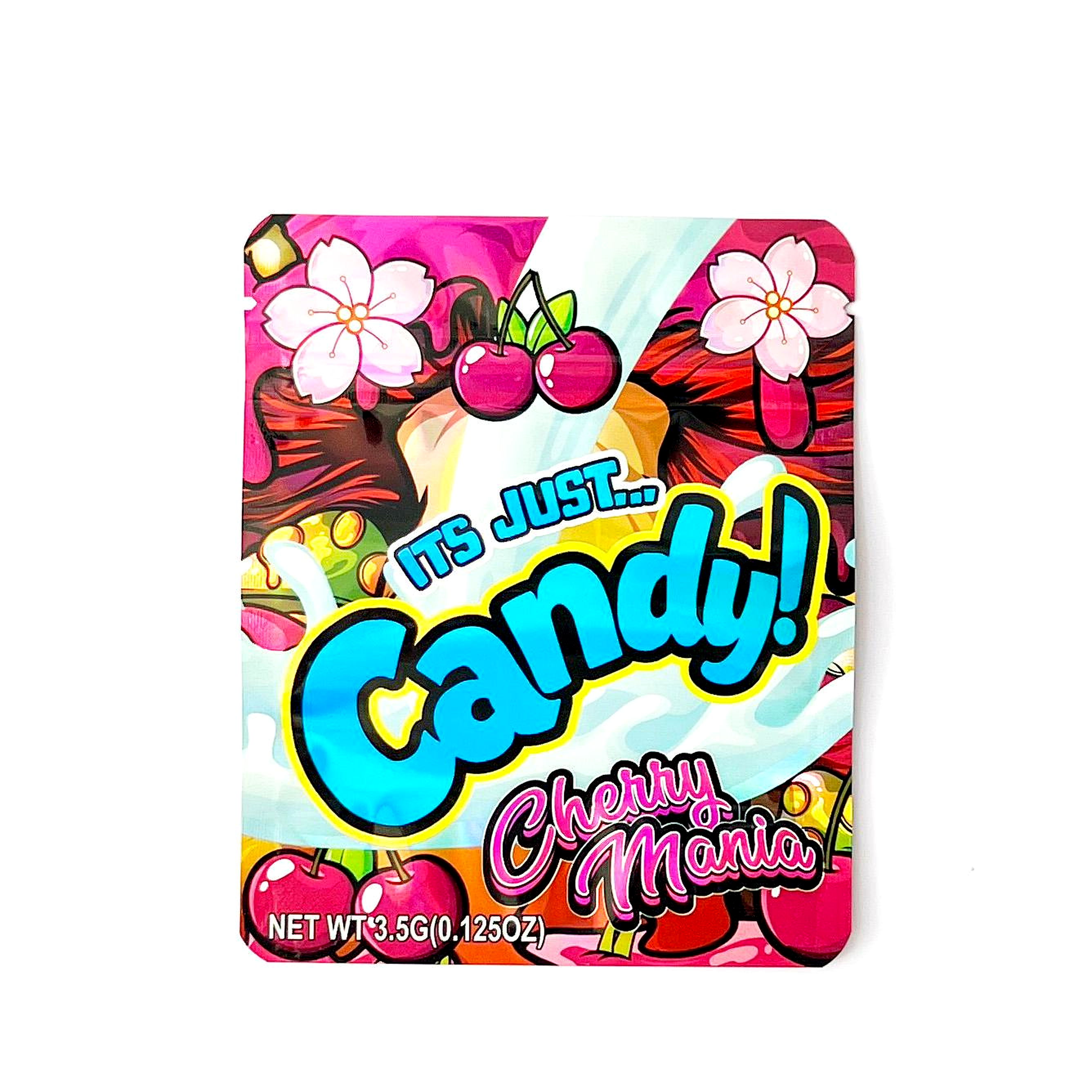 Cherry Candy Mylar Bags 10 Pack – 3.5g Smell Proof Ziplock Stand Up Foil Pouches, Colorful Sweet Design