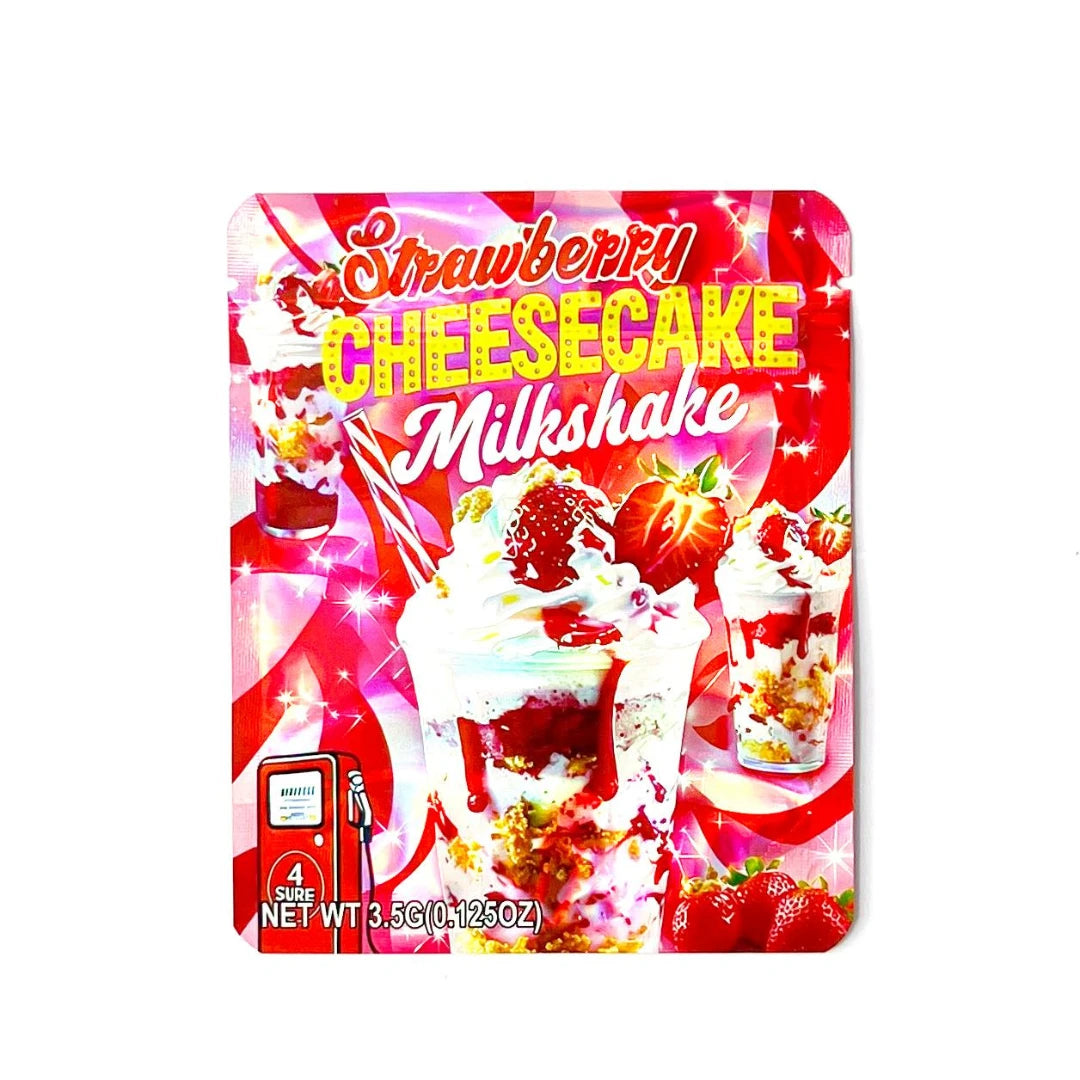 10pcs 3.5g Strawberry Cheesecake Mylar Bags Smell Proof Ziplock PouchesMylar Bags