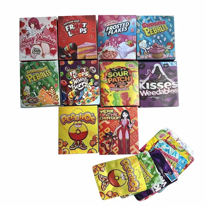 Mylar Bags and Boxes 3.5g Combo Set | 10 Pack Sweet Treats