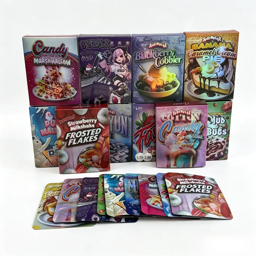 Anime and Dessert 3.5g Mylar Bags and Boxes Set | 10 Pack KitMylar Bags