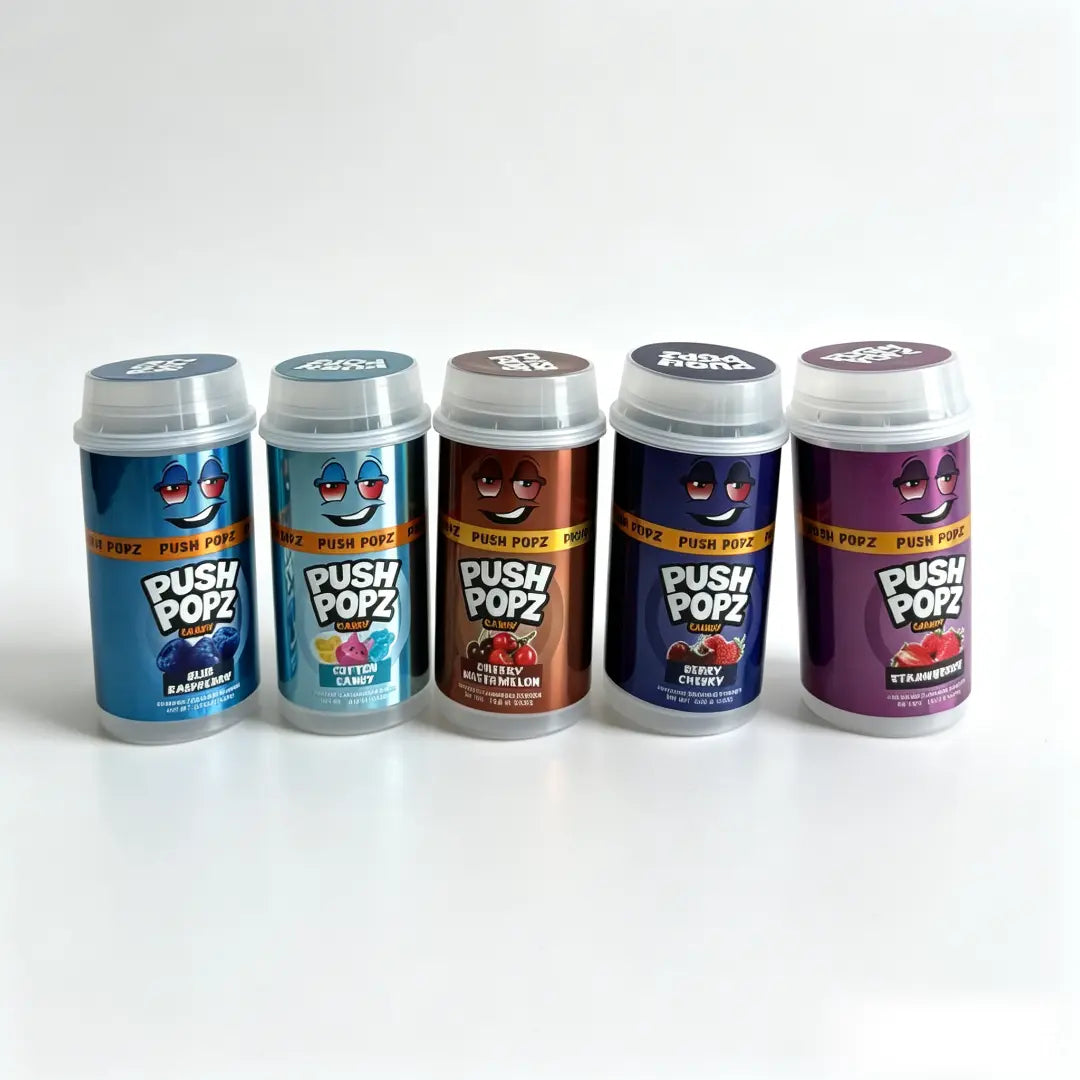 3.5G Push Pop Jars - Empty Novelty Push-Up Storage Containers (10-Pack)