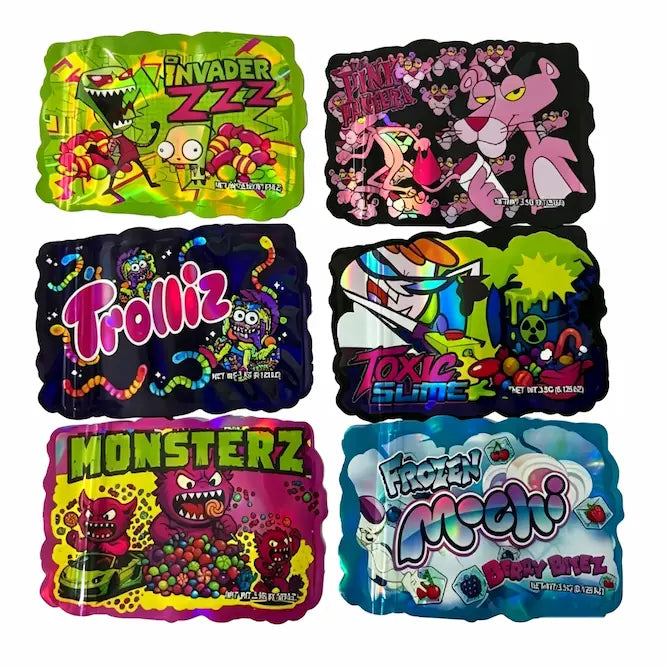 Cartoon Die Cut Mylar Bags (50 Pcs Mix)Mylar Bags