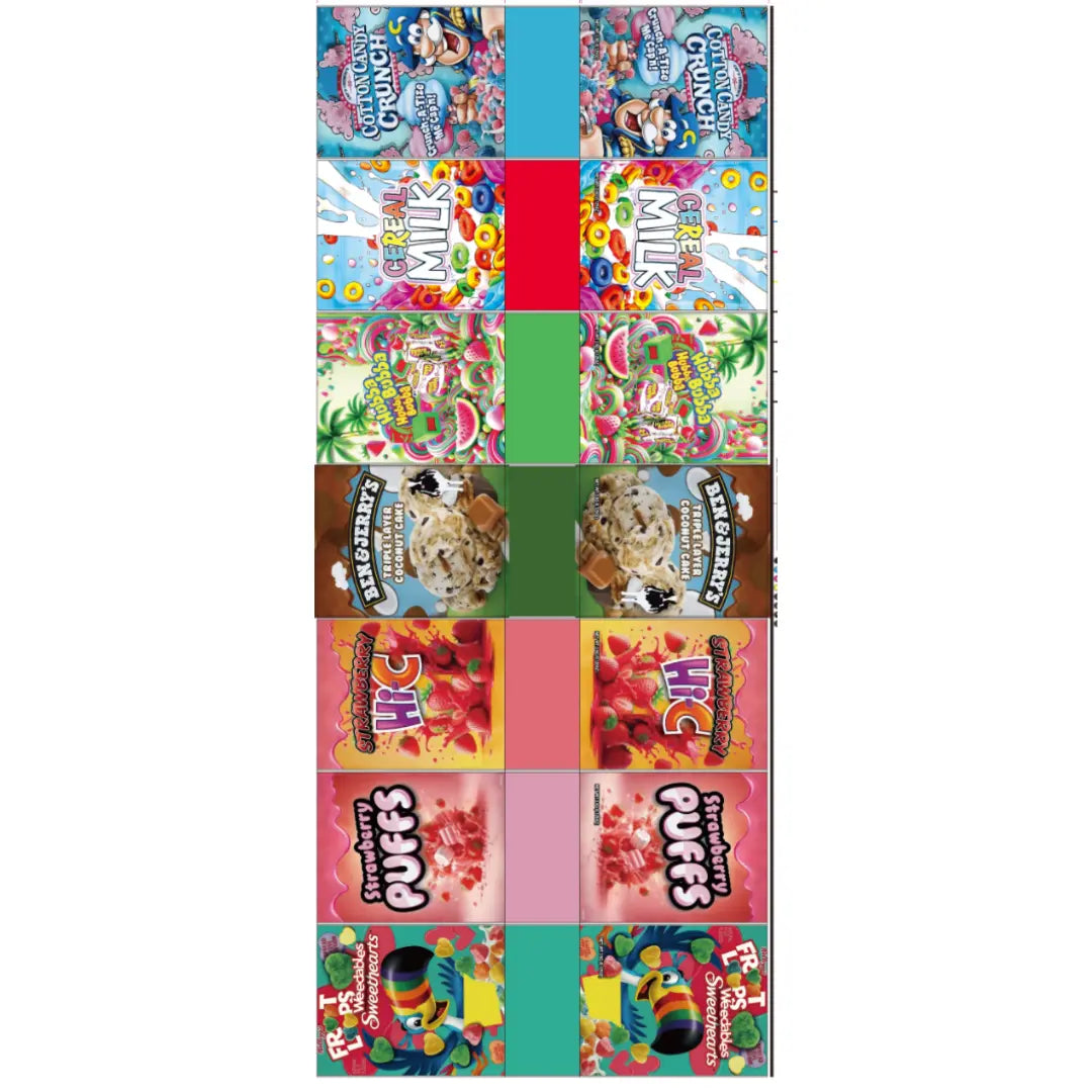 3.5g mylar bags 50 pack candy designs ziplock pouches