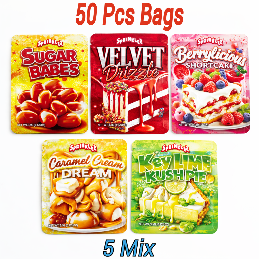 50pcs Mylar Bags Smell Proof Mylar Bags with Ziplock Heat Seal Aluminum Foil Food Storage Bags