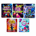 50pcs neon mylar bags assorted dark theme designs