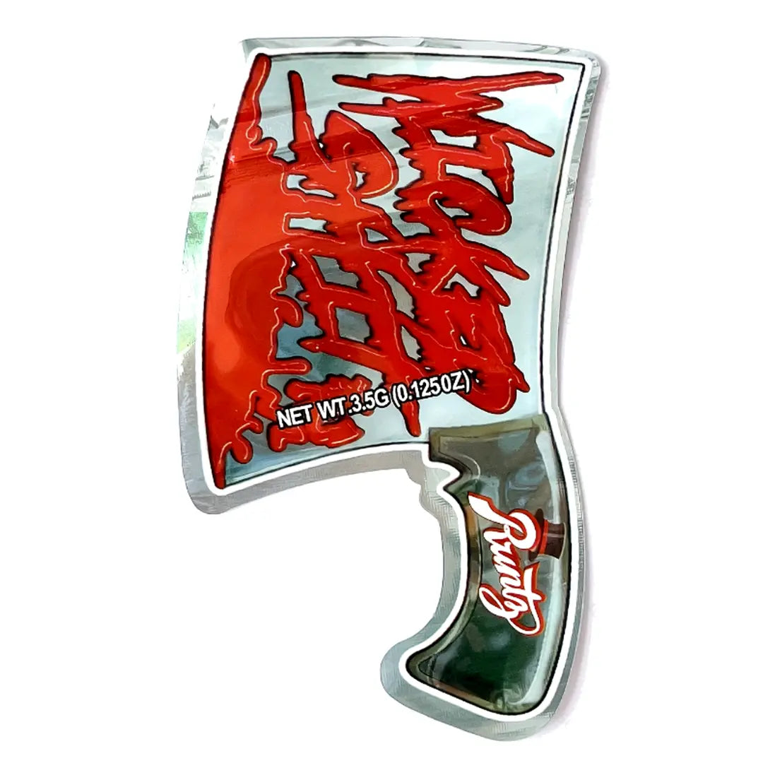 axe shape die cut mylar bags smell proof packaging