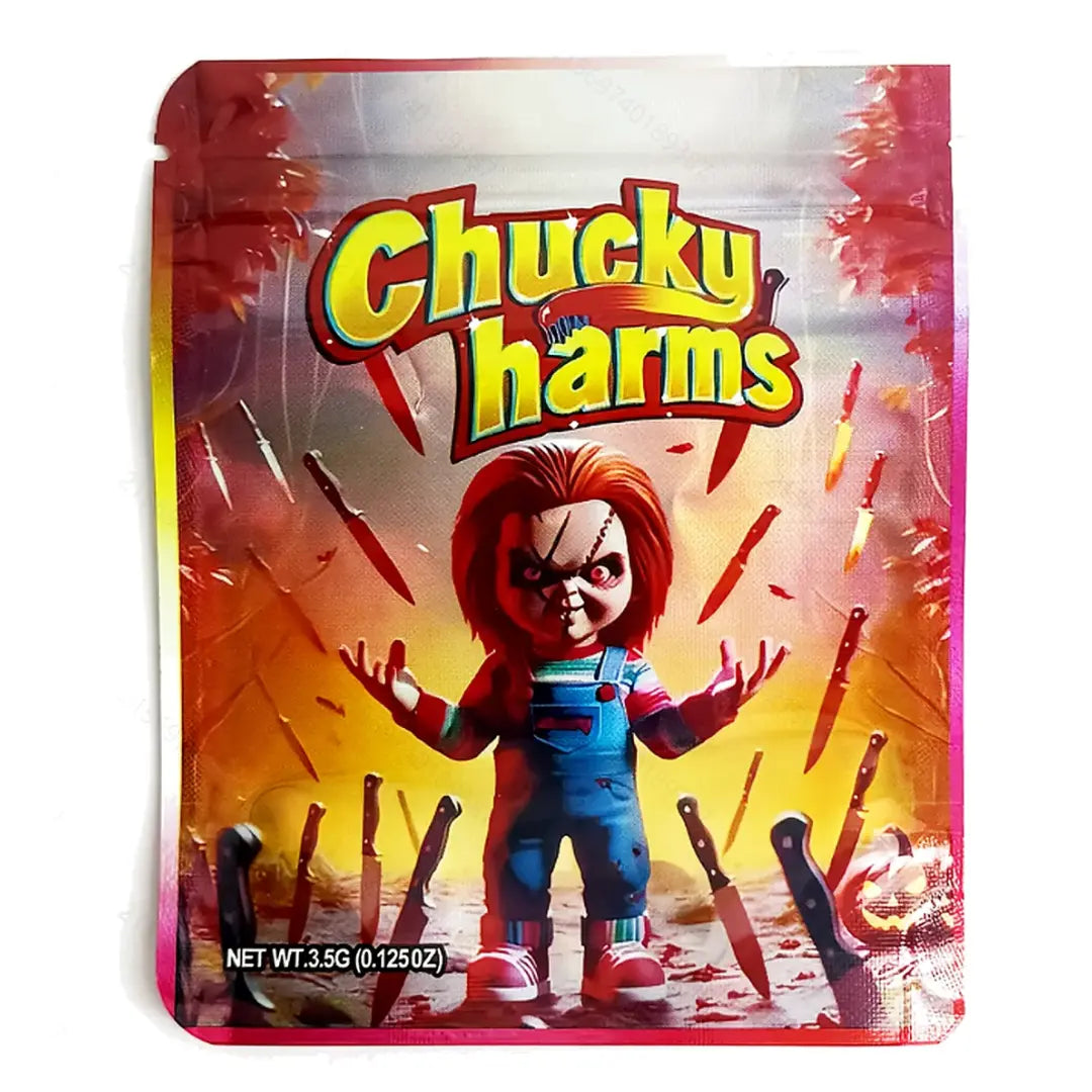 3.5g mylar bags 100 pack horror theme packaging