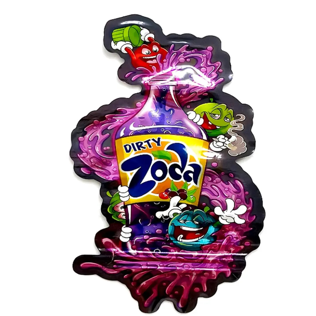 die cut mylar bags cartoon candy style packaging