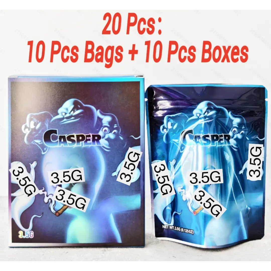 20pcs Mylar Bag & Box Set 10 Bags 10 Boxes Smell Proof Ziplock Stand Up Pouches for Candy Packaging Unique Character Design