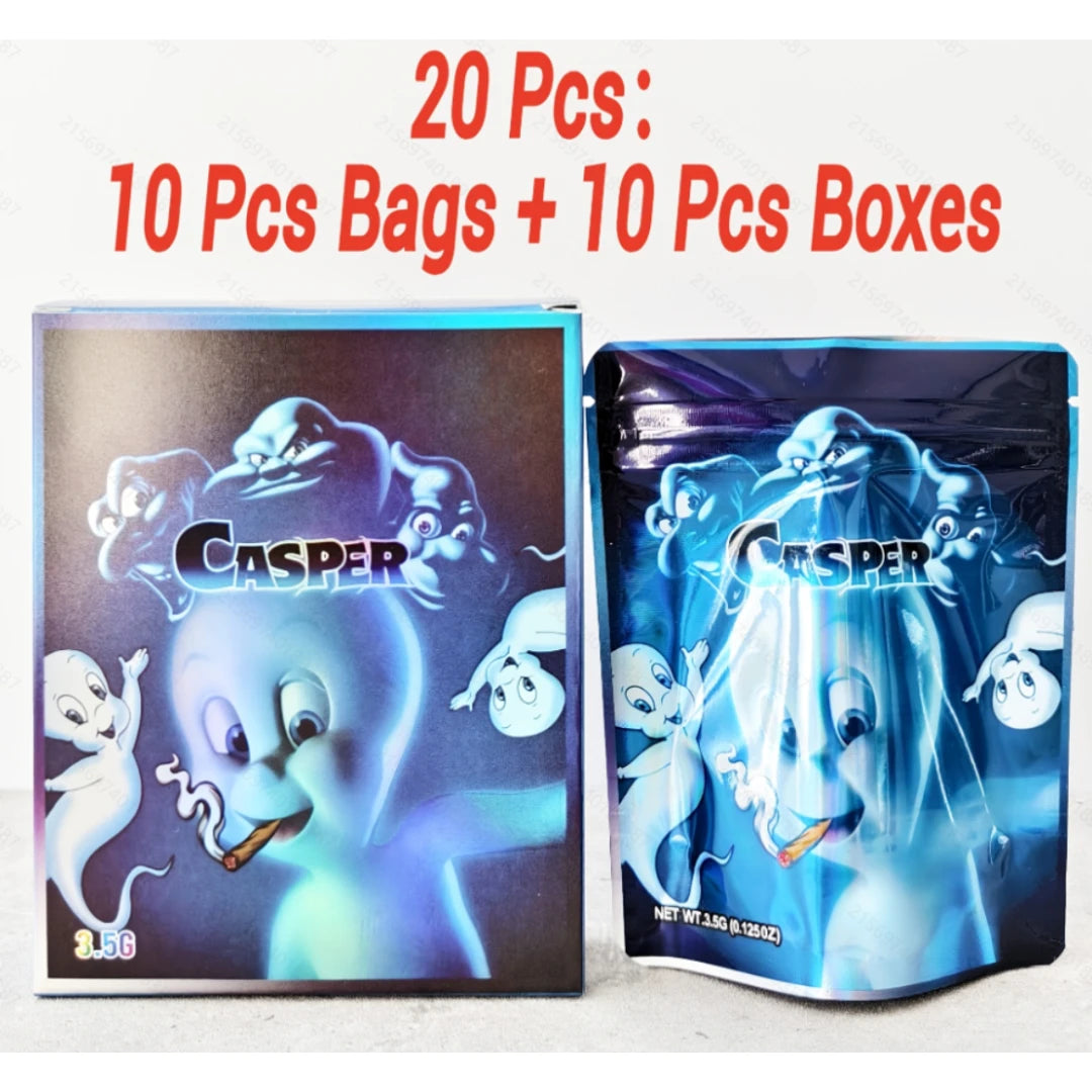 20pcs Mylar Bag & Box Set 10 Bags 10 Boxes Smell Proof Ziplock Stand Up Pouches for Candy Packaging Unique Character Design