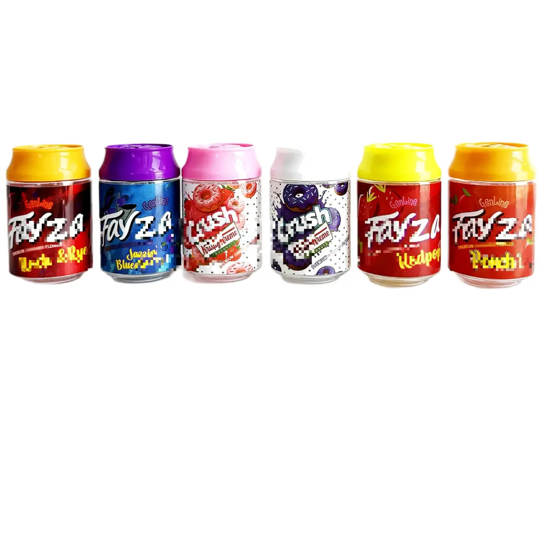 6 Pcs 100ml Soda Can PET Jars | 6 Mixed Designs Reusable Candy Storage Containers with Screw Lid