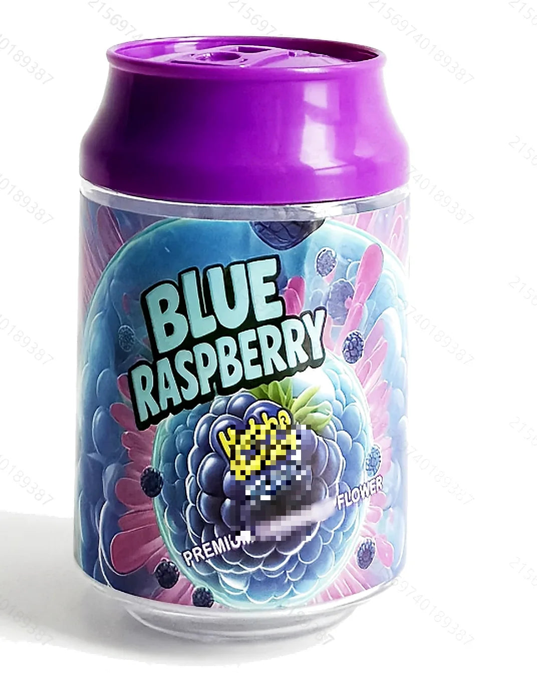 Blue Raspberry Soda Can Mylar Bags 3.5g – Smell Proof Resealable Pouches 6 Pack