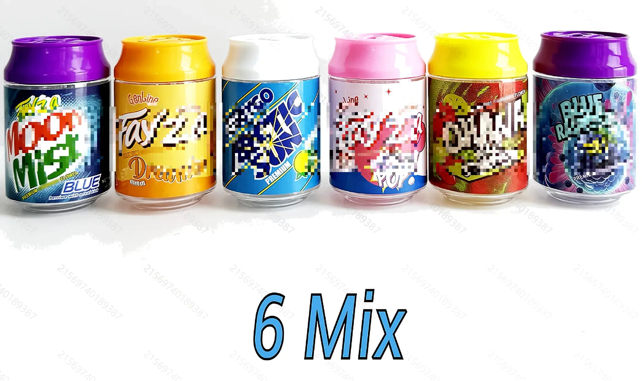 6 Mix Soda Can Mylar Bags 3.5g – Smell Proof Ziplock Pouches Variety Pack (6 PCS)